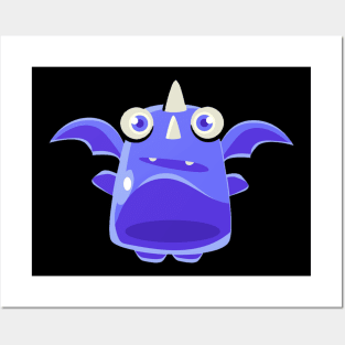 BABY CUTE DRAGON BLUE Posters and Art